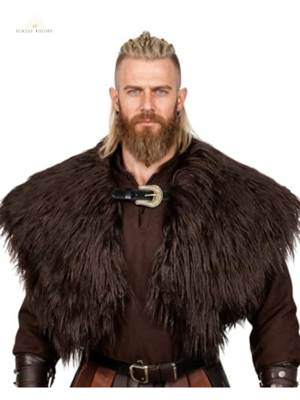 Viking Faux Fur Shawl Medieval Shoulder Wrap Capelet Costume